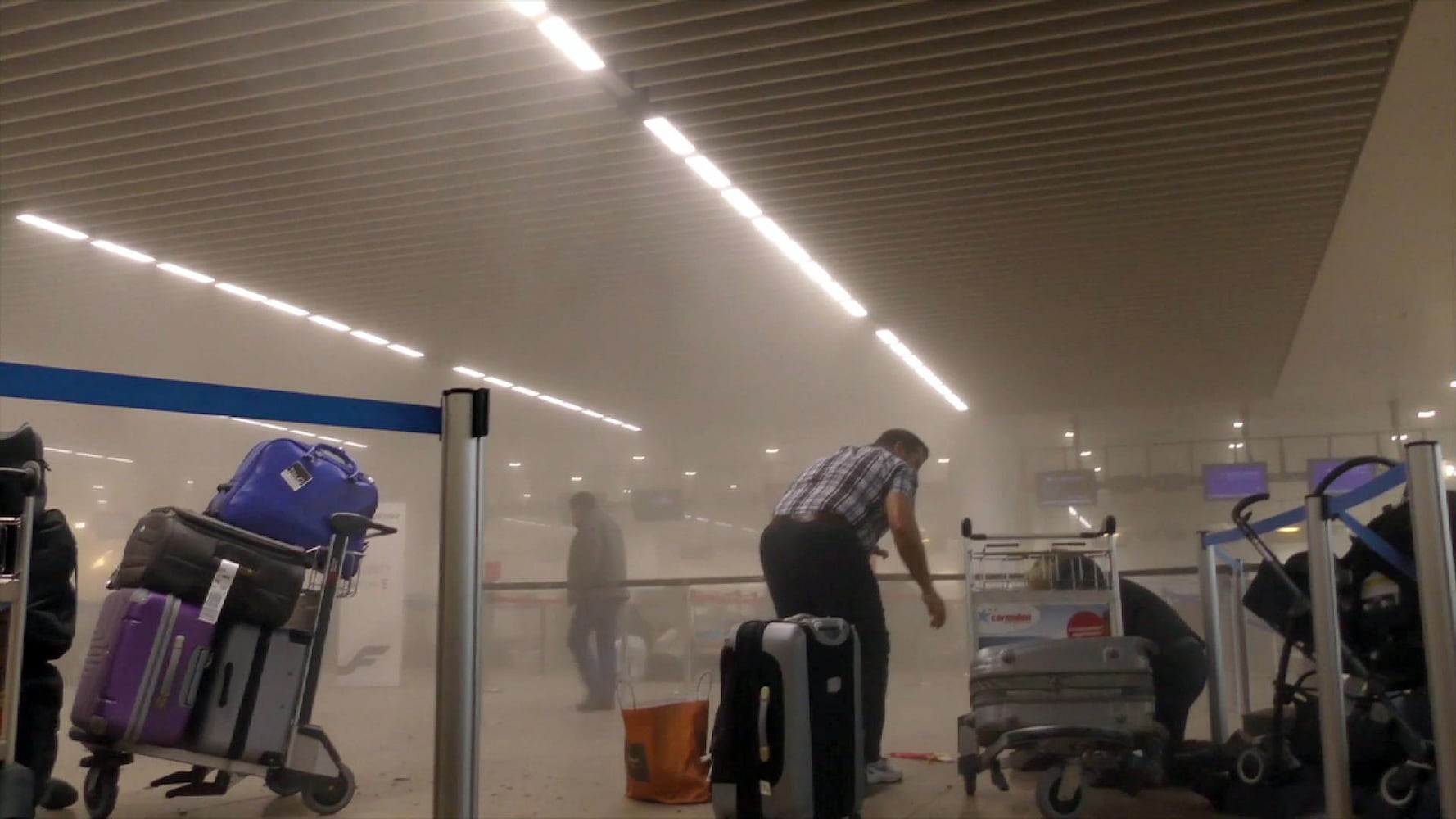 Inside the Brussels airport