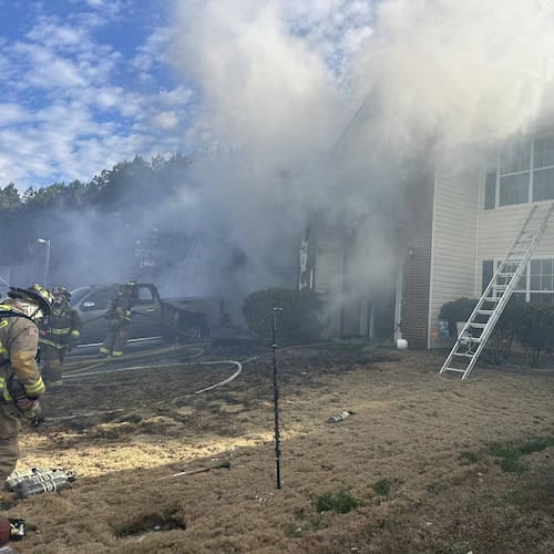 The fire happened at the home on Baywood Crossing that belongs to a Hiram police officer, officials said. (Paulding County Fire Rescue)