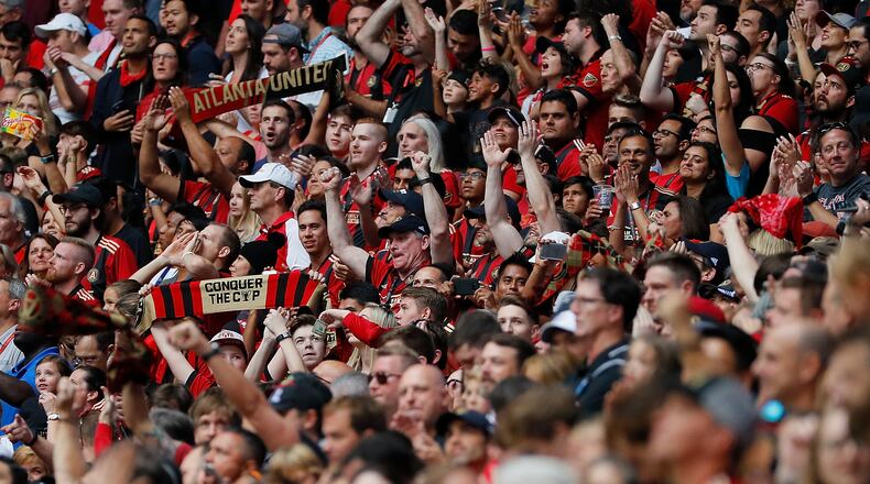 Atlanta United fans make themselves heard during Sunday's regular season-ending game against Toronto FC. (Kevin C. Cox/Getty Images)