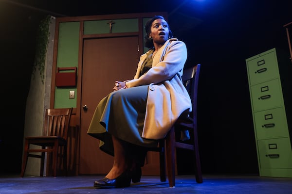 The lone cast member of “Doubt: A Parable” who is not part of the Ross family is Atlanta actor Jessica Wise, who plays Mrs. Mueller. (Abbey Cutrer/AJC)