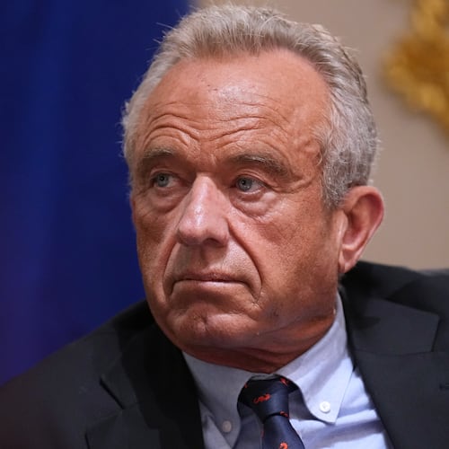 Secretary of Health and Human Services Robert F. Kennedy Jr., listens during a Cabinet meeting at the White House, Wednesday, May 27, 2026, in Washington. (AP Photo/Jacquelyn Martin)