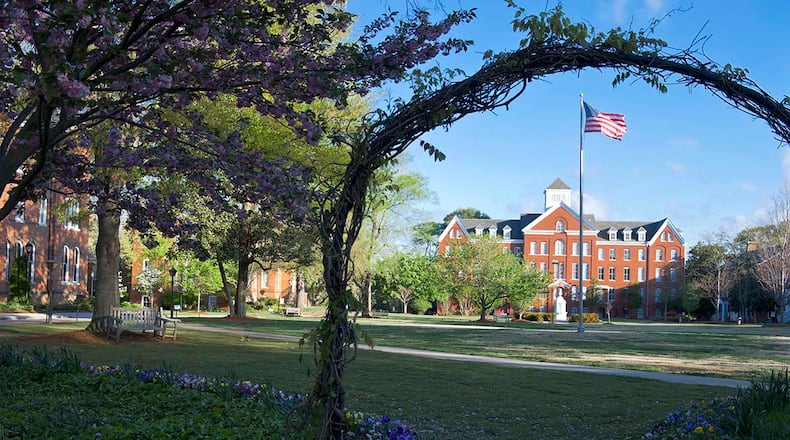 Giles Hall is seen in the background on the campus of Spelman College in Atlanta. (Chris Shinn / Spelman College)