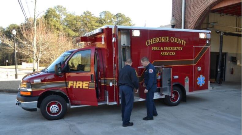 Mike Malone (left) is one of two Cherokee County firefighters suing. (Credit: Cherokee County Fire Department)