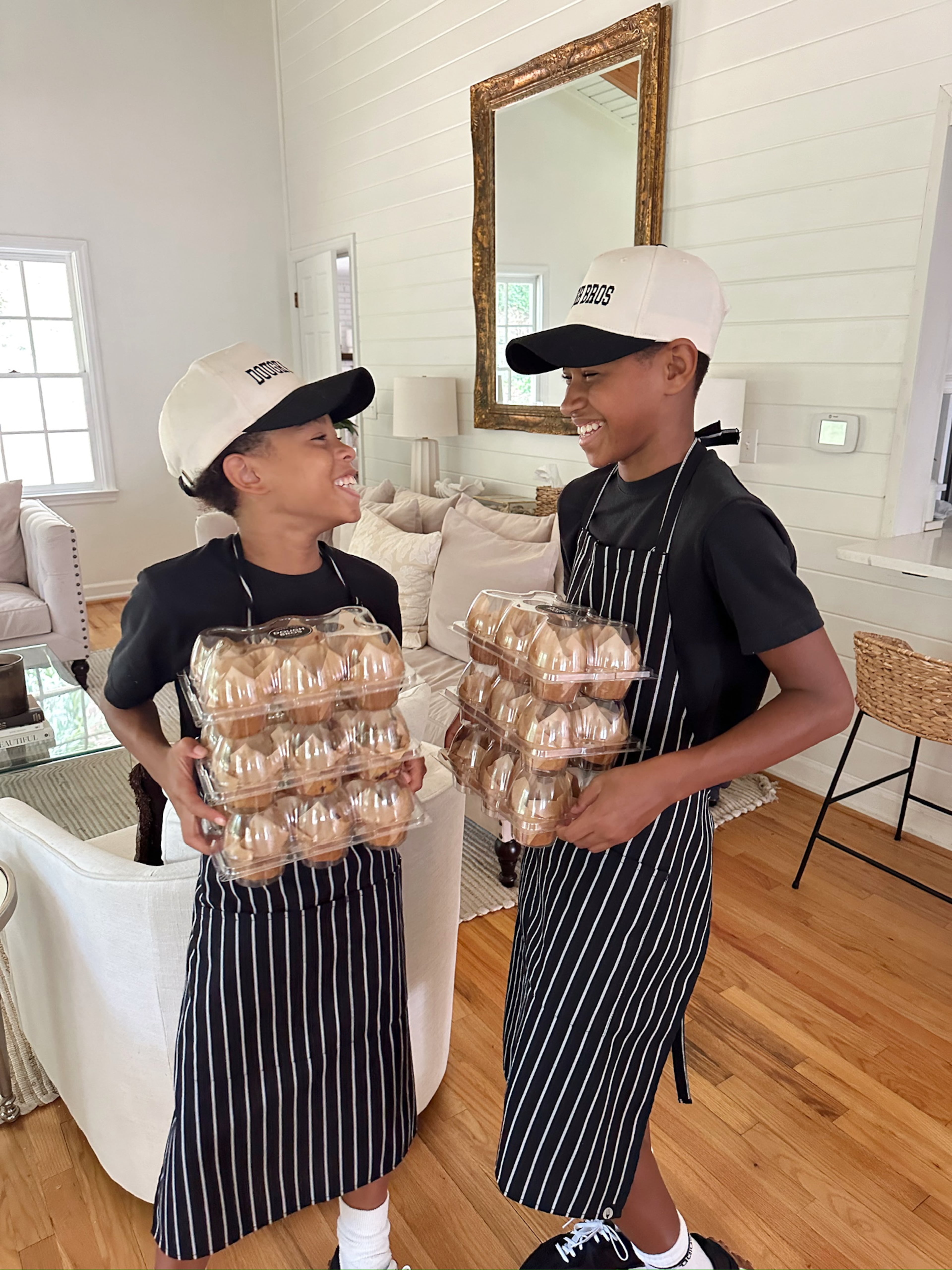 The brothers wake up early on Friday to begin baking and packaging their loaves of bread, cookies and muffins. The cookies and muffins are usually sold by the dozen. (Courtesy of Sarah Lampley)