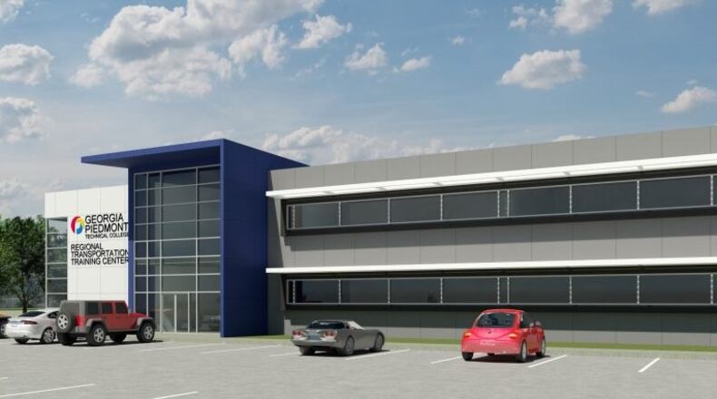Pond & Company created a rendering of Georgia Piedmont Technical College's planned regional transportation training center in DeKalb County.