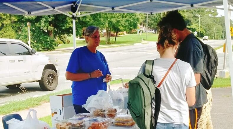 Free school supplies and groceries were given during a July event at Acworth Grace Fellowship Church, 3891 Nance Road, Acworth. (Courtesy of Acworth Grace Fellowship Church)