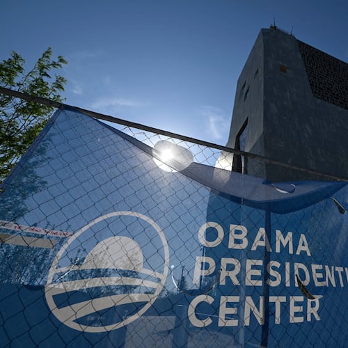 The Obama Presidential Center is seen in Chicago, Thursday, May 28, 2026. (AP Photo/Paul Beaty)