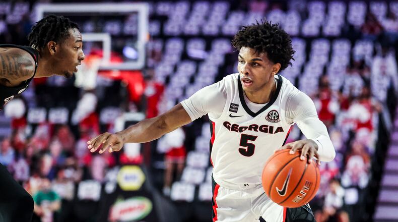 Three weeks later, the Georgia Bulldogs and senior guard Justin Kier (5) hope they can play significantly better against Alabama, which beat them by 33 points in Tuscaloosa the last time they played. (Photo by Tony Walsh/UGA Athletics)