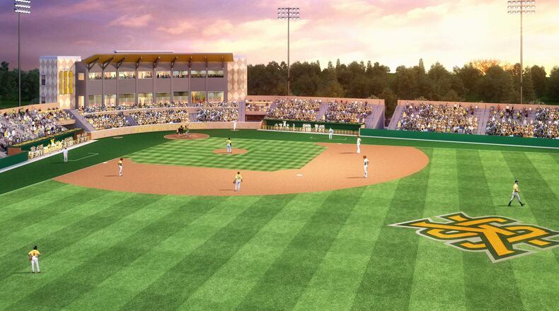 This rendering shows plans for renovations to Kennesaw State University's baseball stadium. PHOTO CONTRIBUTED.
