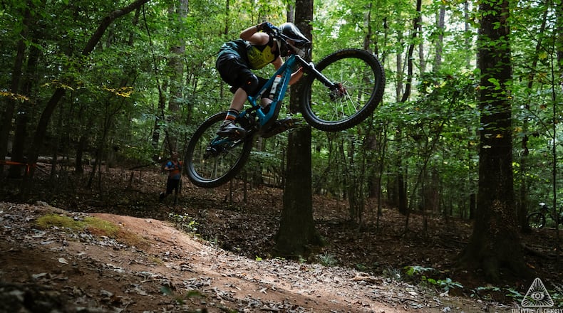 The Roswell Alpharetta Mountain Bike Organization (RAMBO) has worked with the Roswell Recreation Commission to name the new mountain bike trail at Big Creek Park “Hollywood.” (Courtesy Roswell Alpharetta Mountain Bike Organization)