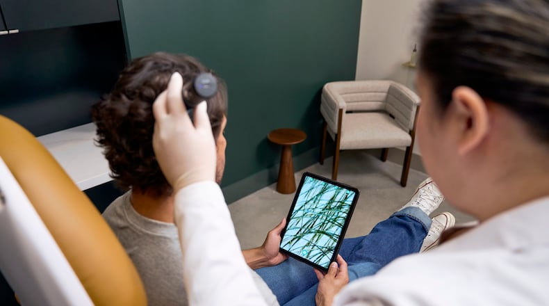 Great Many uses high-resolution scalp imaging to evaluate hair density, spacing and overall scalp health before recommending treatment. (Photo courtesy of Great Many)