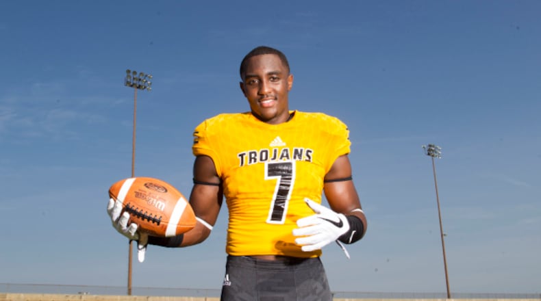 Kearis Jackson of Peach County was a 2017 AJC preseason Super 11 selection. (Chad Rhym/AJC)