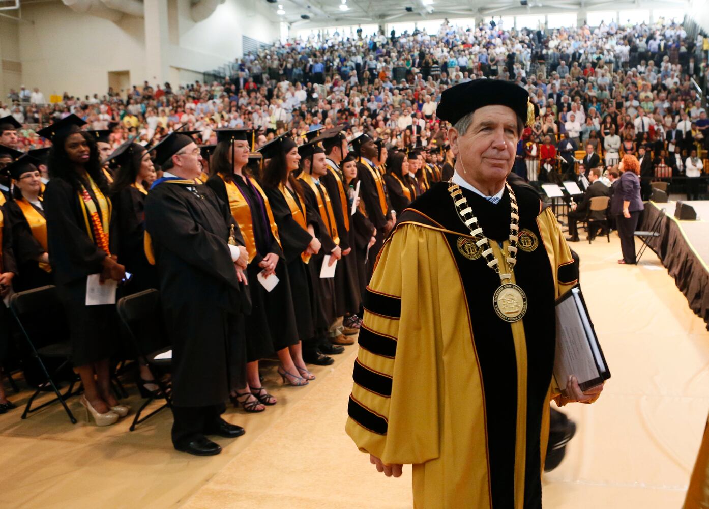 More than 2,400 graduate and undergraduate students participated in the spring commencement ceremonies on May 15, 2013.