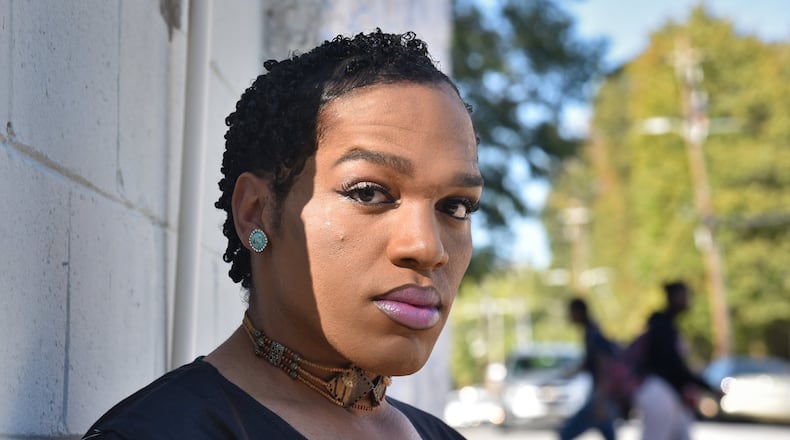 Tamar Quincey, a Morehouse College student who identifies as transgender, near the Atlanta University Center. Awareness of transgender people and gender fluidity has become more mainstream in recent years, though incidents such as the Georgia Tech shooting death of Scout Schultz, who identified as nonbinary — neither male nor female — bring a spotlight to an historically overlooked group. HYOSUB SHIN / HSHIN@AJC.COM