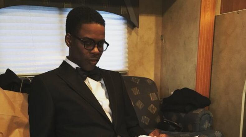 Oscars host Chris Rock posted this photo of himself refining his monologue shortly before the awards ceremony began.