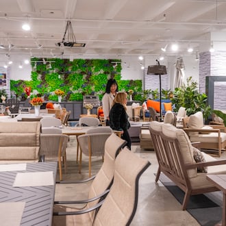 Quality Works showcases its blend of Scandinavian craftsmanship and Asian manufacturing expertise last month at AmericasMart’s Fall Market, highlighting timeless, mixed-material outdoor furniture. Founded in 2012, the company continues a six-generation legacy rooted in innovation, sustainability and community — from advanced in-house production to programs empowering local women artisans. (Courtesy of AndMore)