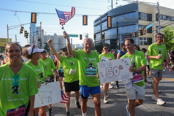 Do you Peachtree? Last year, John Howard, 88, celebrated his 50th Peachtree Road Race. (Abbey Cutrer/AJC)