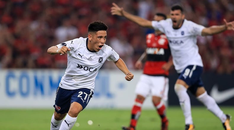Ezequiel Barco in a celebratory mood.