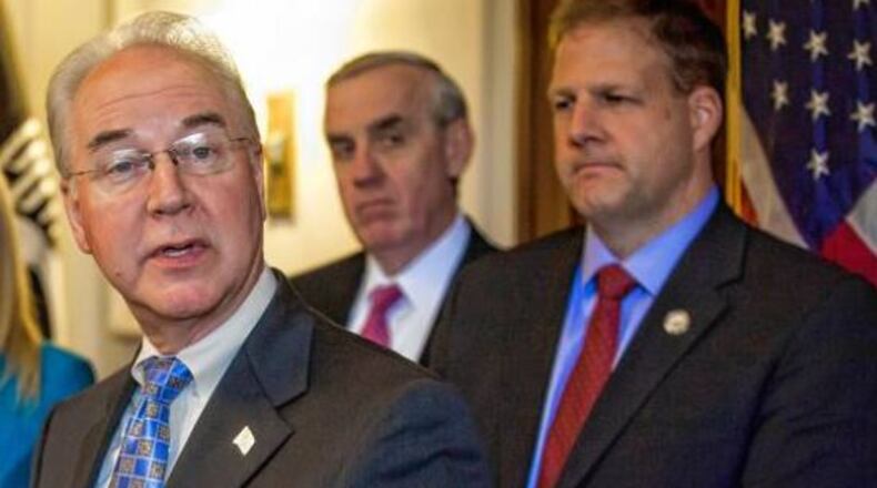 U.S. Health and Human Services Secretary Tom Price attends a press conference at the State House in Concord, N.H., on Wednesday, May 10, 2017, following a meeting with local officials and community members about the opioid crisis. (ELIZABETH FRANTZ / Concord Monitor)