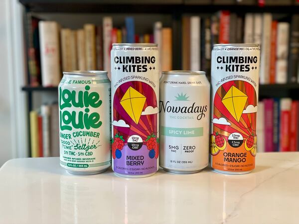 A fairly recent and very popular addition to the N/A category are Hemp derived THC infused beverages. (Krista Slater for The Atlanta Journal-Constitution)