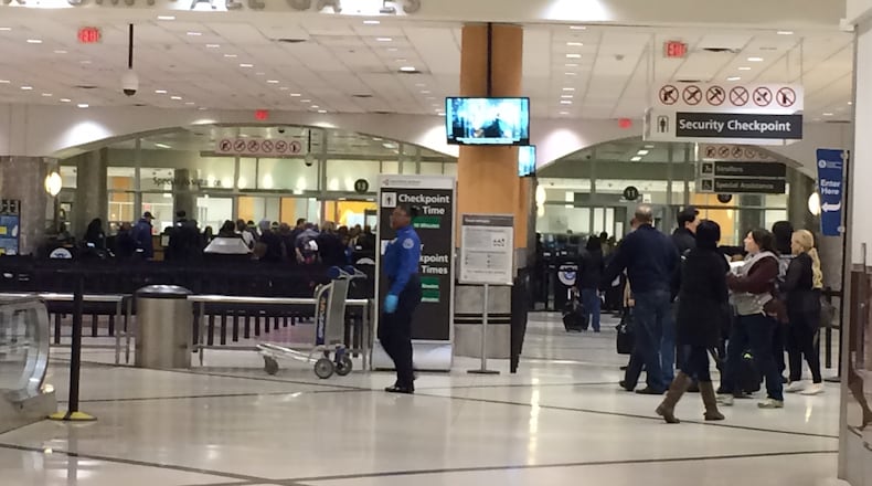 The scene at Hartsfield-Jackson International Airport Tuesday morning.