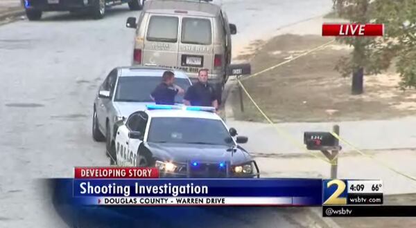 A man was taken to a nearby hospital, where he later died after being shot on Warren Drive, Douglasville police spokesman J.R. Davidson said. (Credit: Channel 2 Action News)