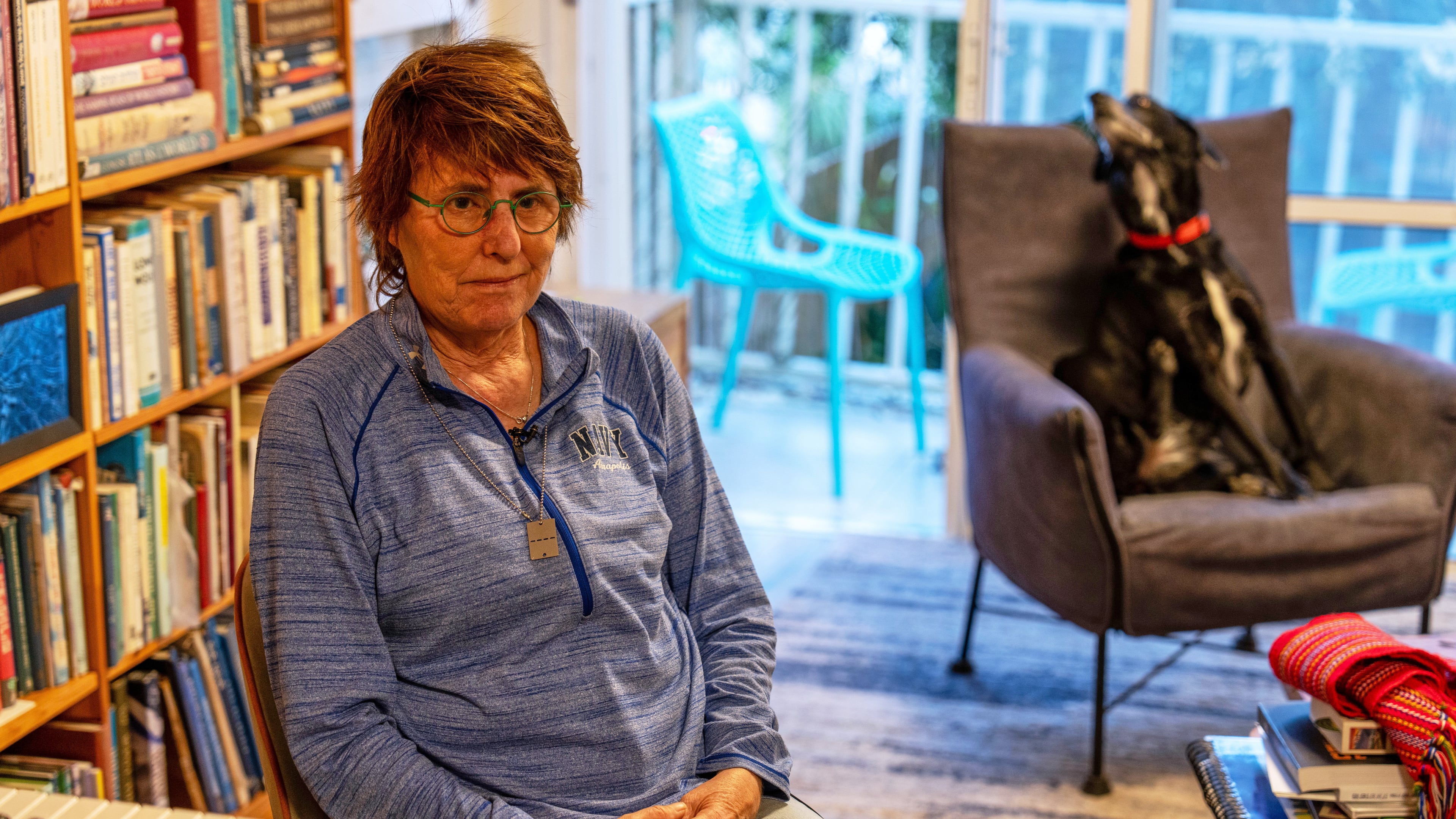 Tal Hartuv, who survived an attack by Palestinian militants armed with machetes in 2010, poses for a photo at her home in Zikhron Ya'akov, northern Israel, March 13, 2025. (AP Photo/Ariel Schalit)