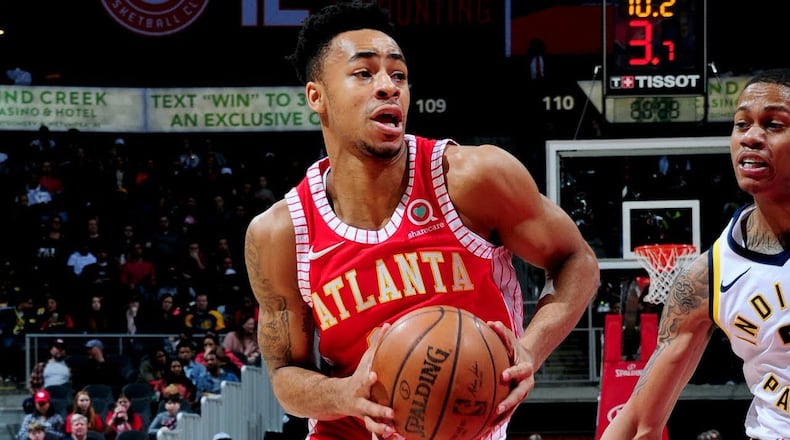 Hawks guard Jaylen Morris made his NBA debut on Feb. 28 against the Pacers.
