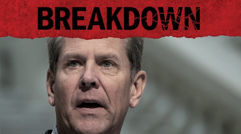 Gov. Brian Kemp has been in a dustup with the Fulton County District Attorney's office over the terms of his testifying before the special grand jury. The ninth episode of the AJC's podcast "Breakdown — The Trump Grand Jury" looks at how the Fulton DA's office is dealing with efforts to delay or avoid testifying. (Alyssa Pointer / AJC 2021 photo)
