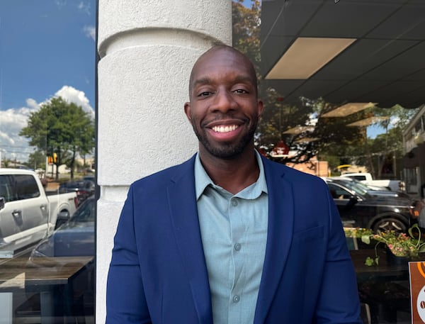 Georgia Congressional candidate Everton Blair, a Democrat, poses for a photo in Lilburn, Ga., on July 2, 2025. (AP Photo/Charlotte Kramon)
