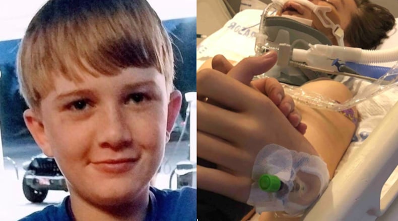 Braden Stevenson (left) was killed and Luke McWilliams (right) was seriously injured when a car hit them in Newton County on Monday.