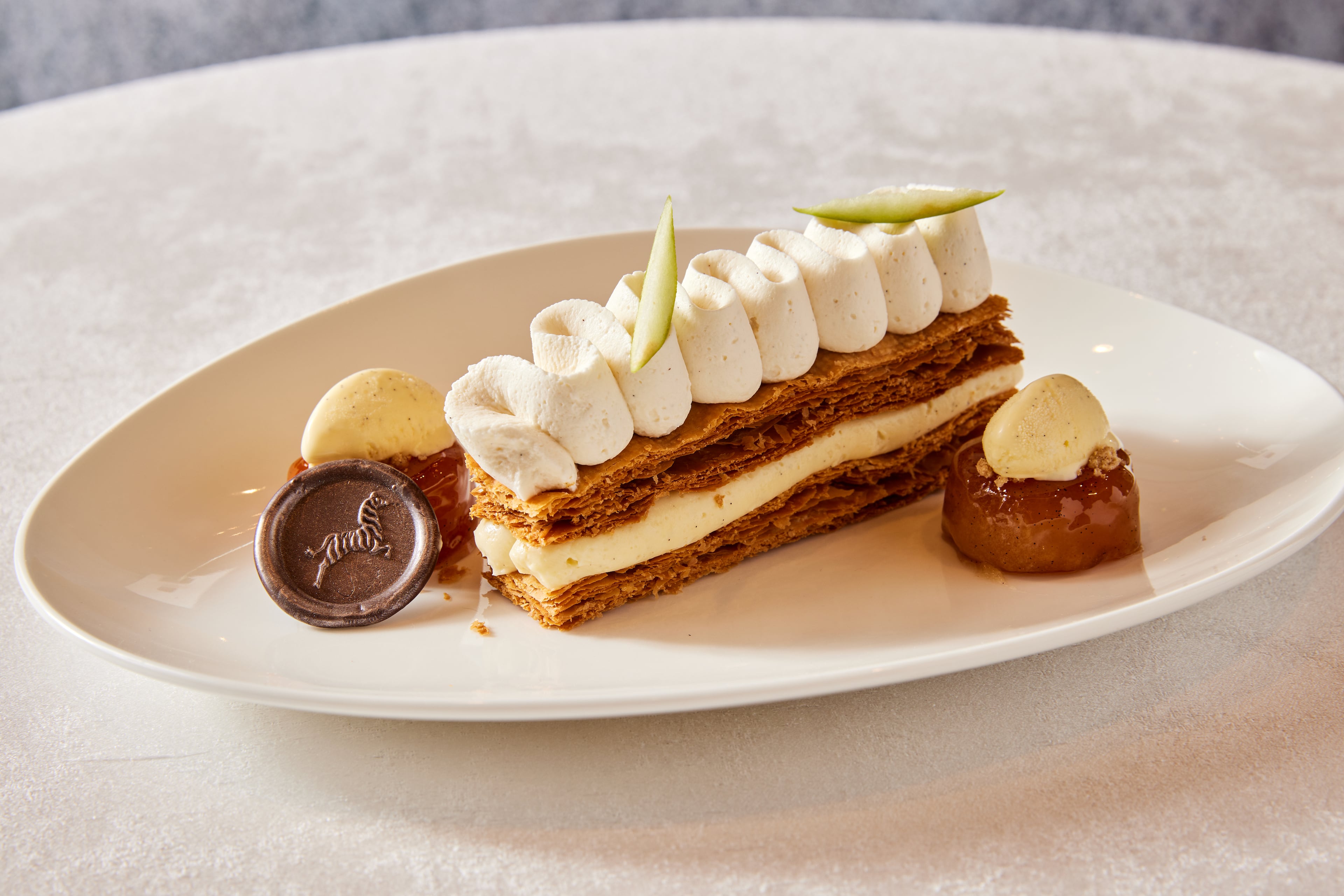 Mille-feuille is one of the desserts available at Brasserie Margot at the Four Seasons Hotel Atlanta. (Courtesy of Kathryn McCrary)
