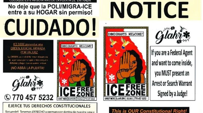 Information sheets were prepared before immigration raids that were set to begin in Atlanta and across the nation this past weekend.
