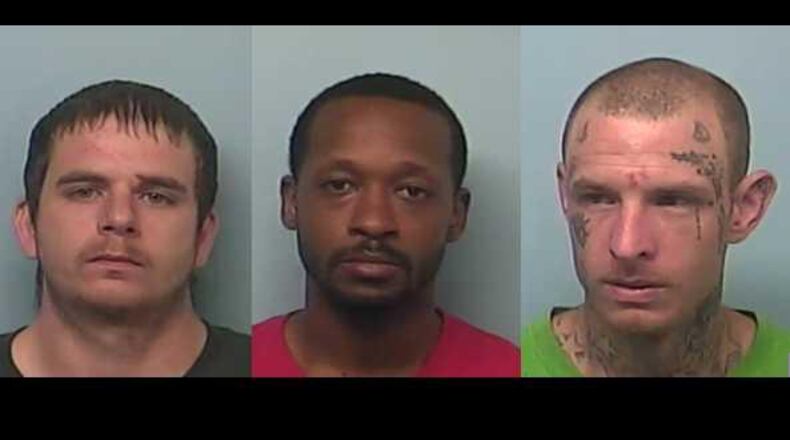 John "Cal" Stutts (left) was wanted in connection with the jail escape of Eric Bell (middle) and Thomas Cuddington (right). All three are now in custody.