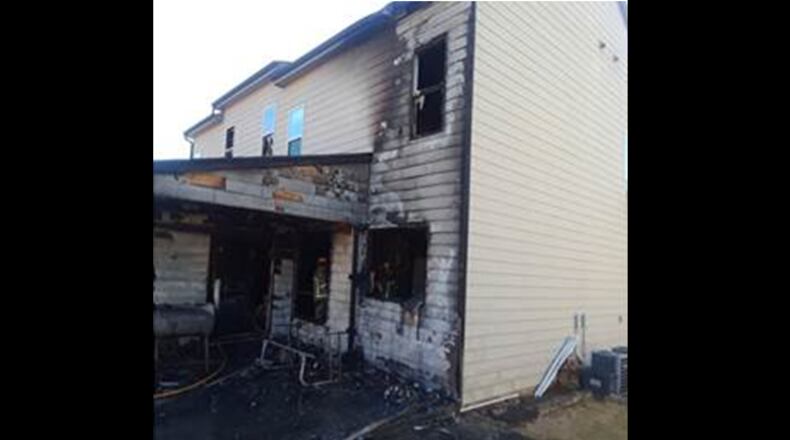 A home on Woodburn Lane in Lawrenceville was damaged in a Tuesday fire.
