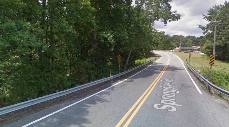 Snellville has donated land to Gwinnett COunty for rehabilitation of the bridge on Springdale Road at No Business Creek. Courtesy Google Maps