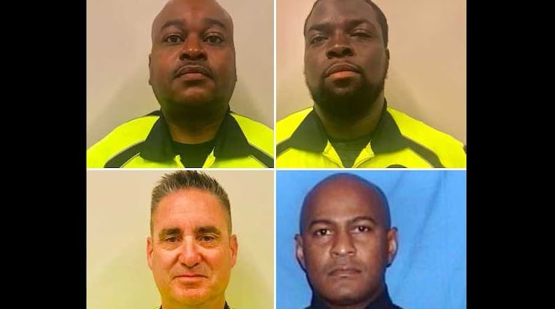 (Clockwise) MARTA police Officer in Training B. Dennis, Cpl. M. Woodward,  Sgt. L. Martin and Officer K. Softley,.