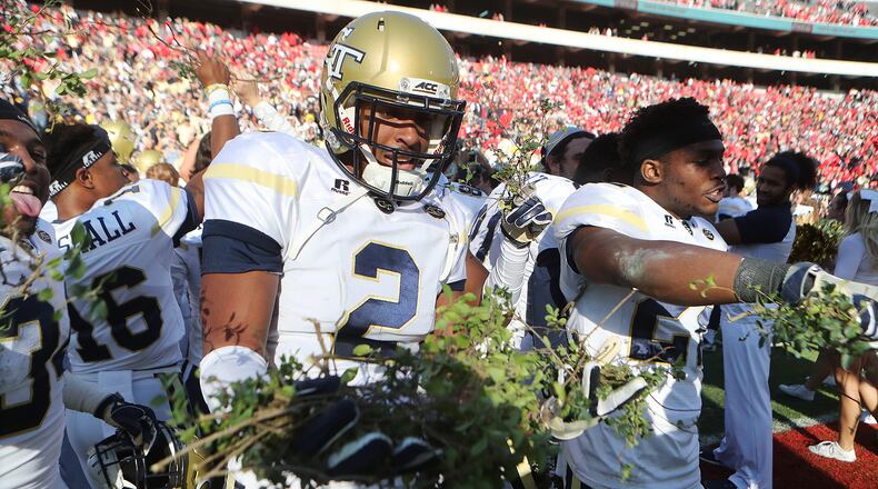 November 26, 2016, Athens: Georgia Tech wide receiver Ricky Jeune Curtis Compton/ccompton@ajc.com