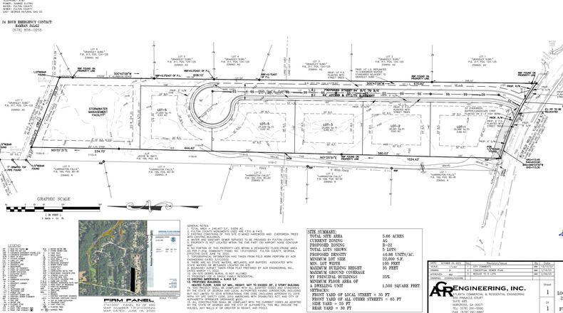 KJ Luxury Homes will return to the Alpharetta City Council in 30 days to finalize approval to build 5 homes at 1580 Mayfield Road. (Courtesy City of Alpharetta)