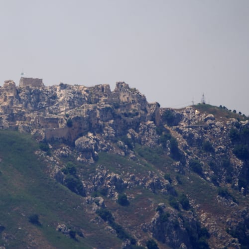 A view of he Beaufort Castle in southern Lebanon as seen from northern Israel, Sunday, May 31, 2026. (AP Photo/Ariel Schalit)