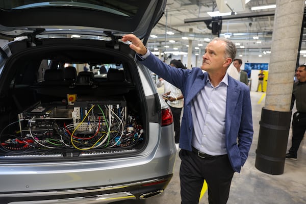 Jason Hoff, CEO of Mercedes-Benz North America, describes the center as “a playground for engineers,” aiming to solve problems unique to the German auto giant’s American fleet. (Arvin Temkar/AJC)