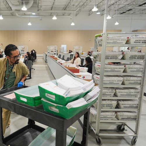 Ballots are sorted the day after California's primary election at the LA County Ballot Processing Center Wednesday, June 3, 2026, in City of Industry, Calif. (AP Photo/Jae C. Hong)