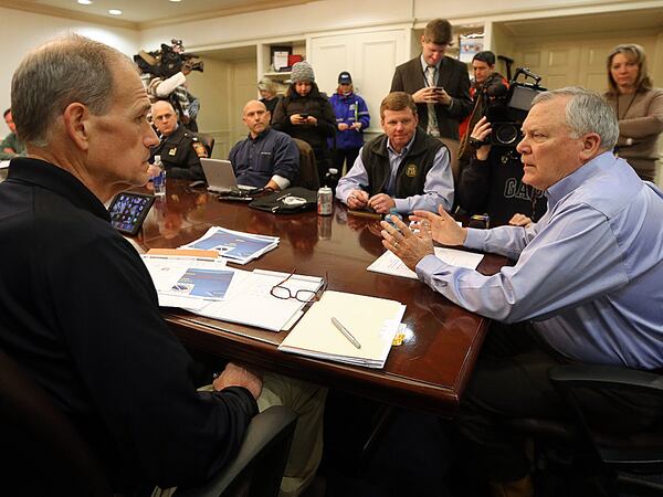 Gov. Nathan Deal speaks to members of his administration about responding to storms and other disasters. (AJC file photo)