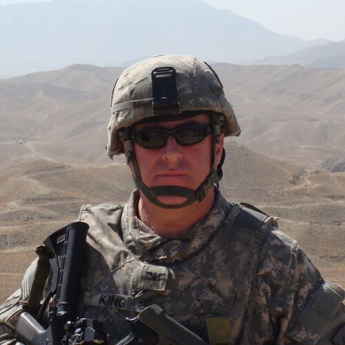 John King, pictured here in the northern Afghanistan city of Kunduz in 2010, served as a senior military adviser to Afghanistan's Minister of the Interior. (Courtesy of Commissioner John King)