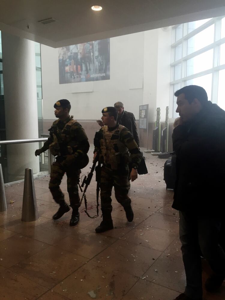 Inside the Brussels airport