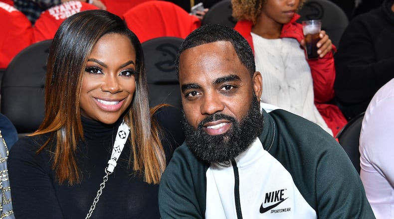 ATLANTA, GA - OCTOBER 24: Kandi Burruss and Todd Tucker attend the Dallas Mavericks Vs Atlanta Hawks 2018-2019 NBA Home Opener Game at State Farm Arena on October 24, 2018 in Atlanta, Georgia. (Photo by Paras Griffin/Getty Images)