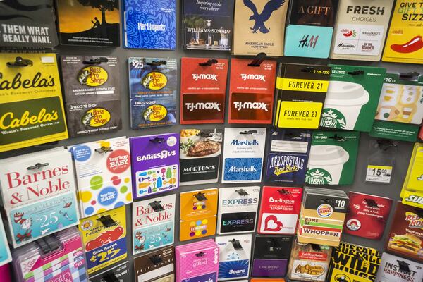 Yeti cups and Hatchimals may come and go, but gift cards remain a blockbuster holiday gift item. (Richard B. Levine/Levine Roberts/Newscom/Zuma Press/TNS)