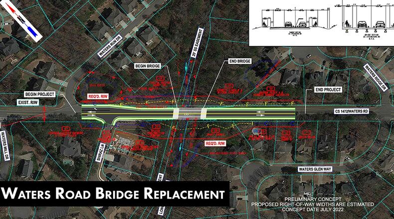 The Georgia Department of Transportation is seeking public comment on a project to replace the bridge over Long Indian Creek on Waters Road in Alpharetta. COURTESY CITY OF ALPHARETTA