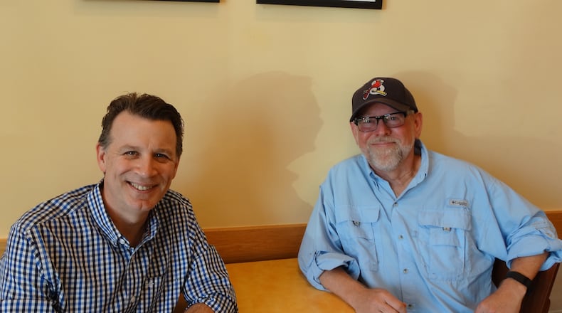 Randy and Spiff reunited... at Panera Bread in Kennesaw December 10, 2015. CREDIT: Rodney Ho/ rho@ajc.com