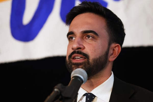 Democratic mayoral candidate Zohran Mamdani speaks at his primary election party, Wednesday, June 25, 2025, in New York. (AP Photo/Heather Khalifa)